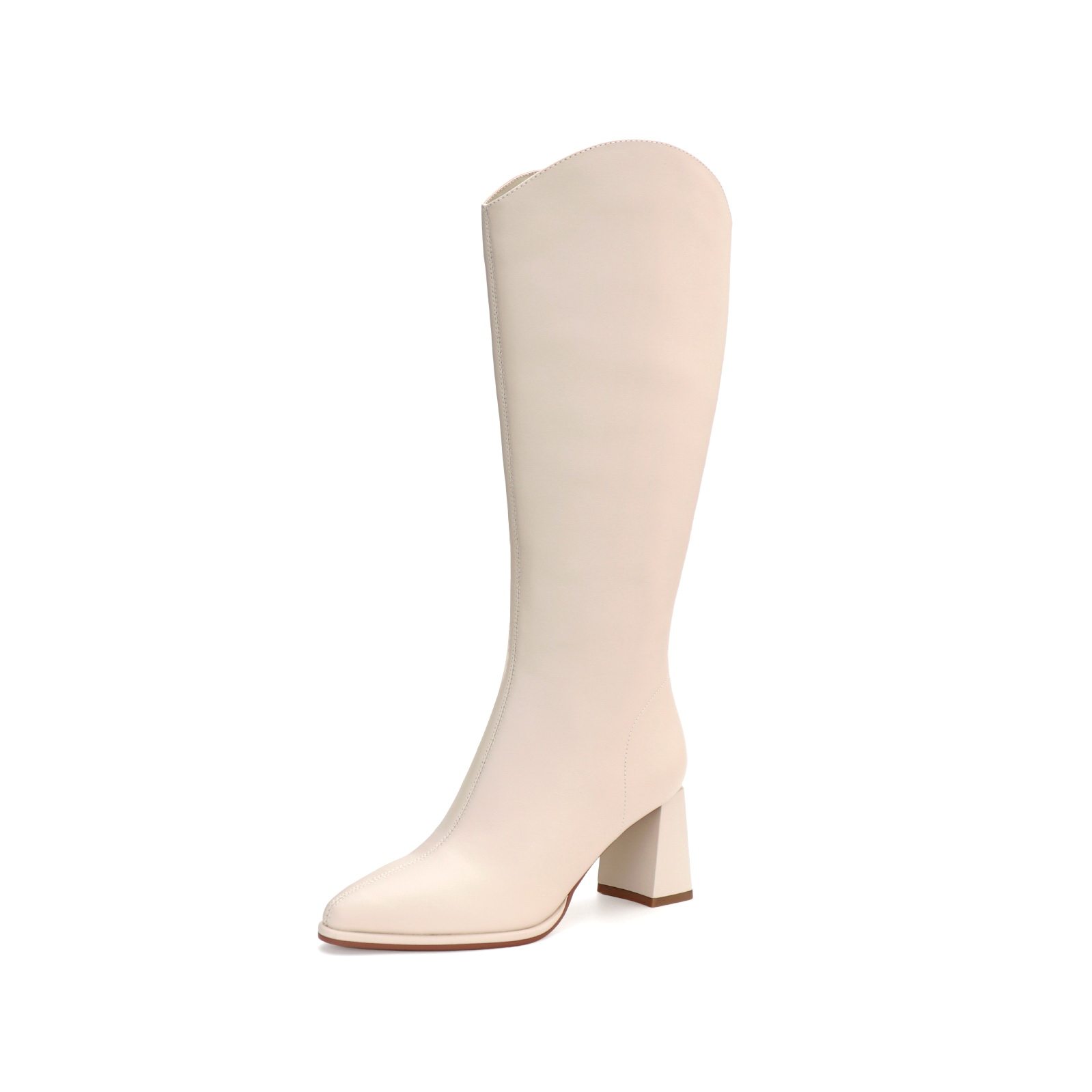 COMELY康莉2025高跟粗跟尖头V口侧拉链骑士靴长靴子女靴KYQ28612,淘宝优惠券,粉丝福利购,淘宝优惠卷