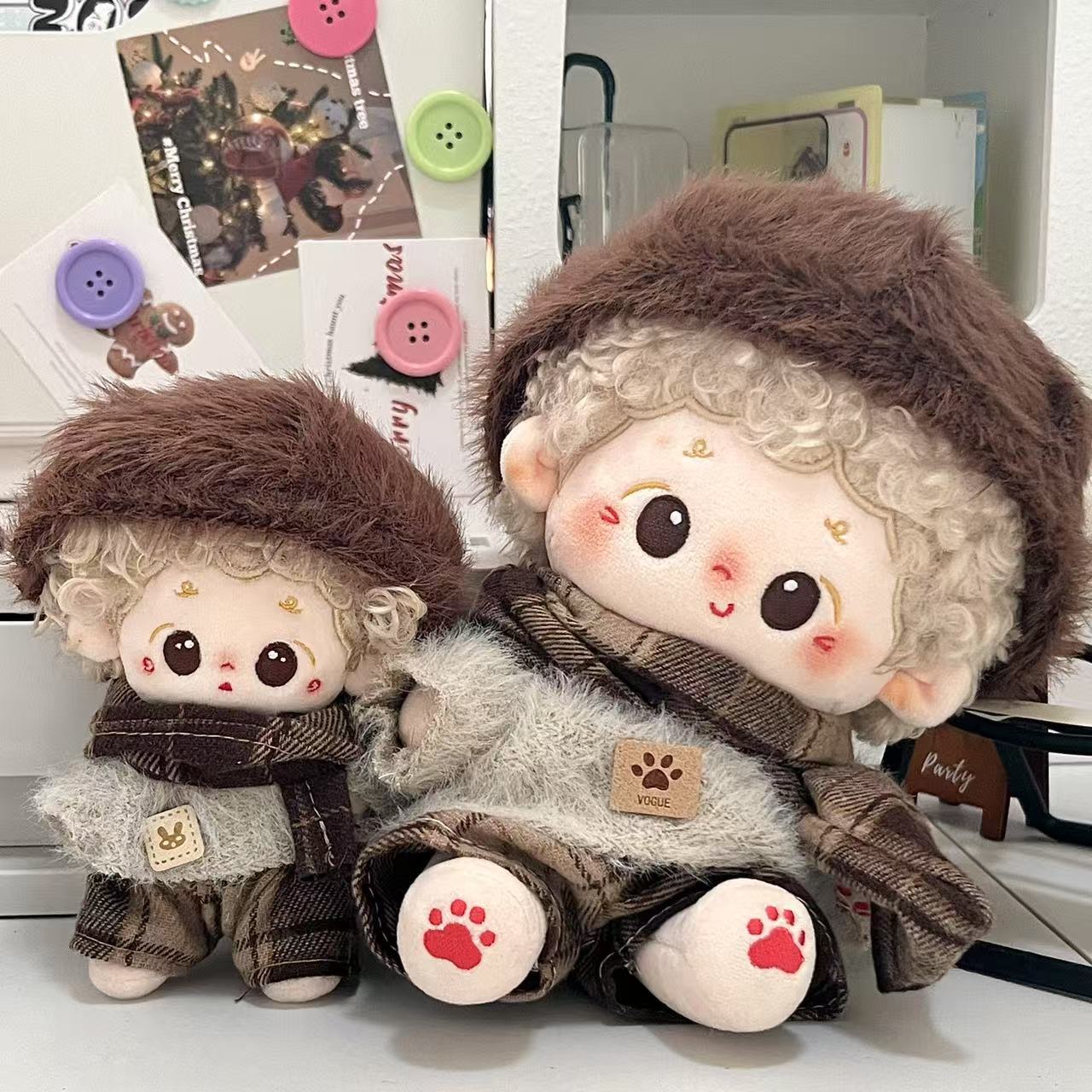 20cm10厘米可爱秋冬正版现货棉花娃娃衣服毛绒玩偶娃衣套装冬天 - 图1