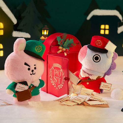 BT21防弹少年团圣诞节毛绒公仔站姿玩偶可爱抱枕娃娃女礼物限量 - 图0