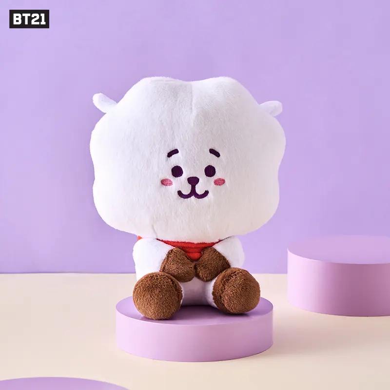 BT21防弹少年团NEW BASIC系列毛绒坐姿公仔可爱玩偶女生日礼物-图0