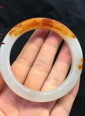 白玉手镯女款和田玉色珠宝首饰