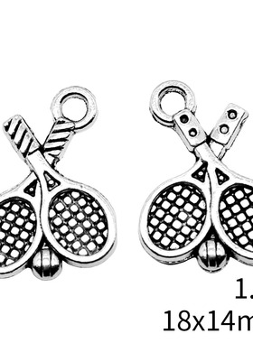 10个/包 18x14mm 古银色 DIY饰品配件 网球拍吊坠 ABD-C10649