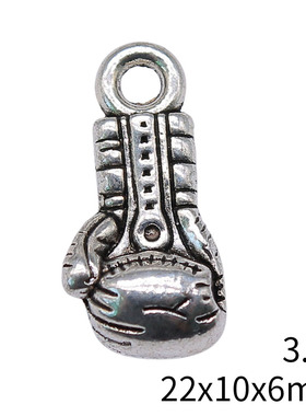 10个/包 22x10x6mm 古银色 DIY饰品配件 拳击手套吊坠 ABD-C12797