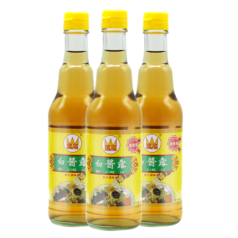 冠威白酱露410ml*3瓶调味 烹饪无色酿造凉拌酱油 特级白酱油包邮 - 图0