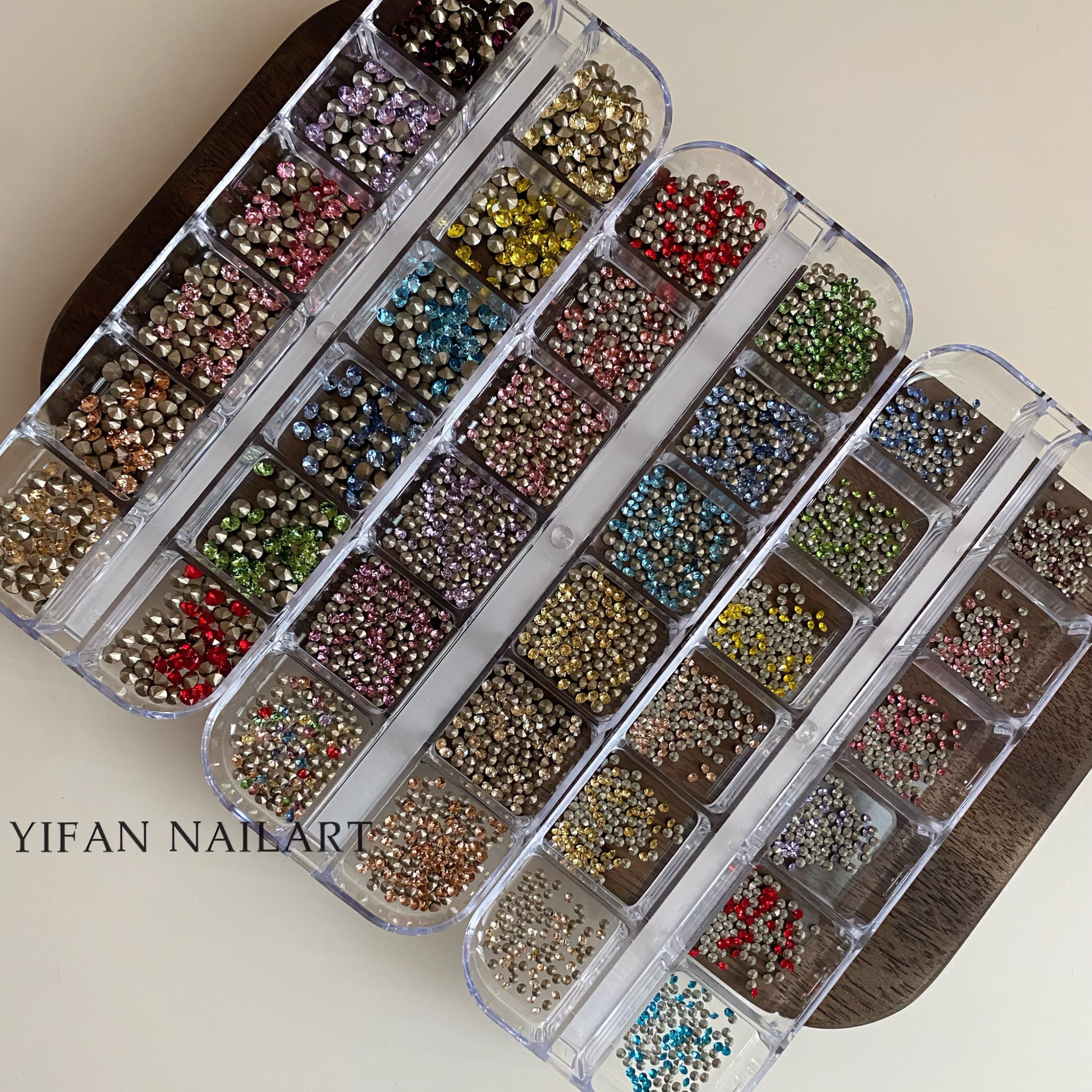 YIFANNAIL 高定33切仿华1:1圆形尖底钻 混彩填缝美甲钻S86,淘宝优惠券,粉丝福利购,淘宝优惠卷