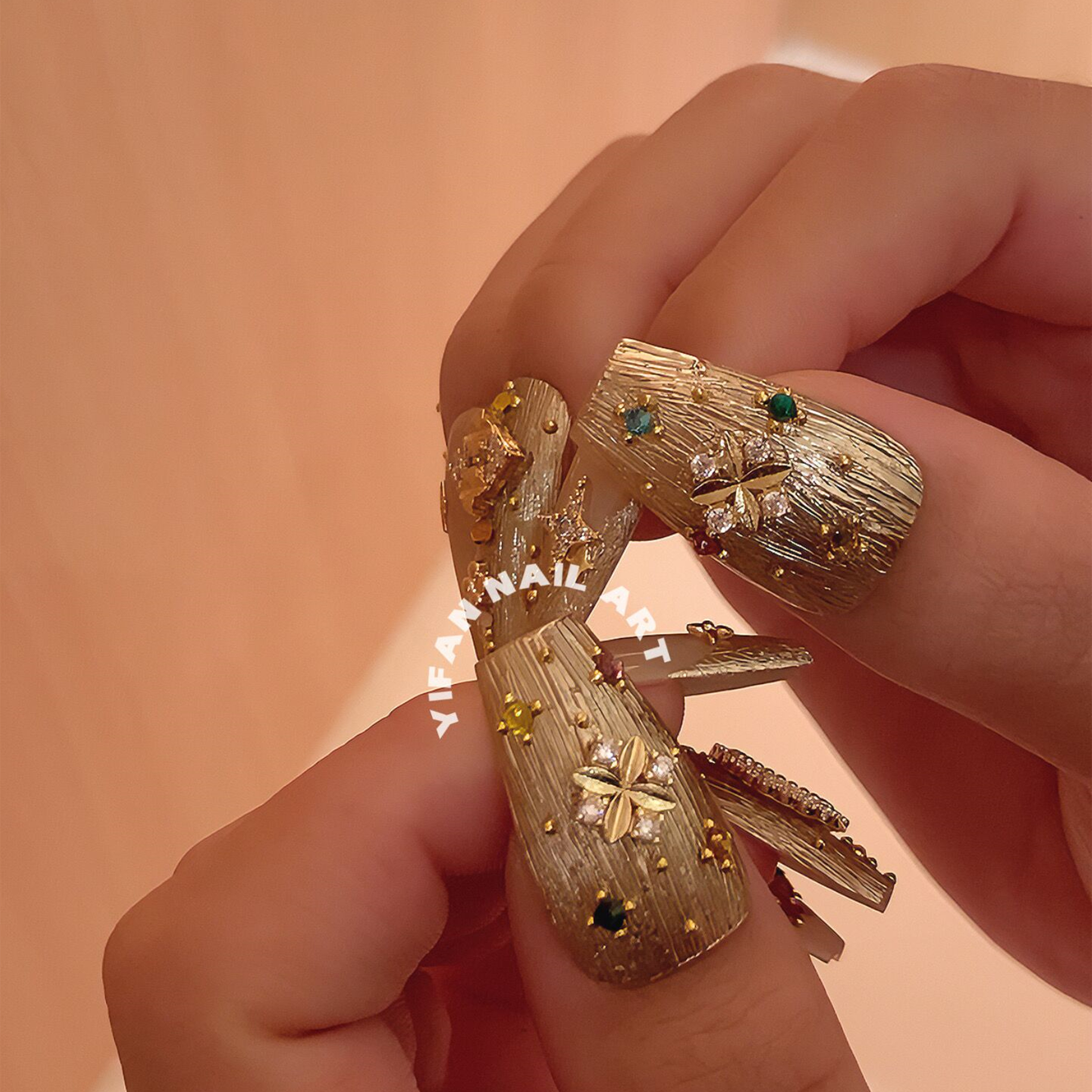 YIFANNAIL熹妃回宫护甲美甲素材 布契拉提美甲复古金属饰品H41,淘宝优惠券,粉丝福利购,淘宝优惠卷