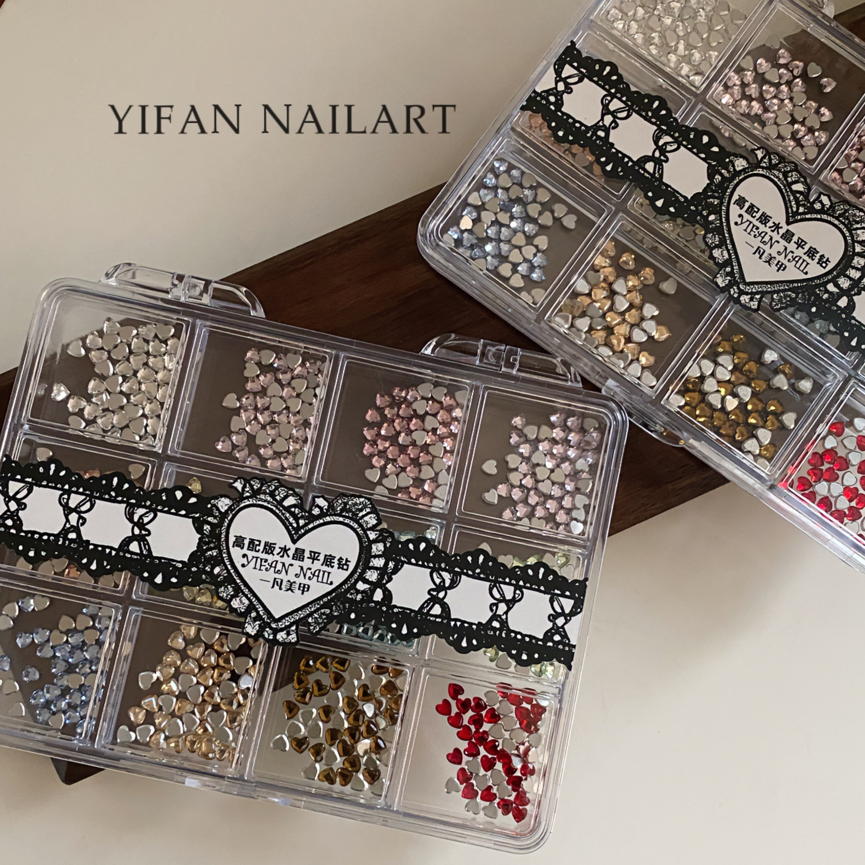YIFANNAIL 高品 仿华小爱心彩色平底倒边美甲钻 混彩小桃心钻T12,淘宝优惠券,粉丝福利购,淘宝优惠卷