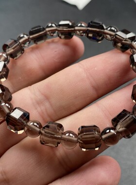 天然冰曜石方糖手链钻切冰种黑曜彩曜魔方DIY饰品配件水晶饰品