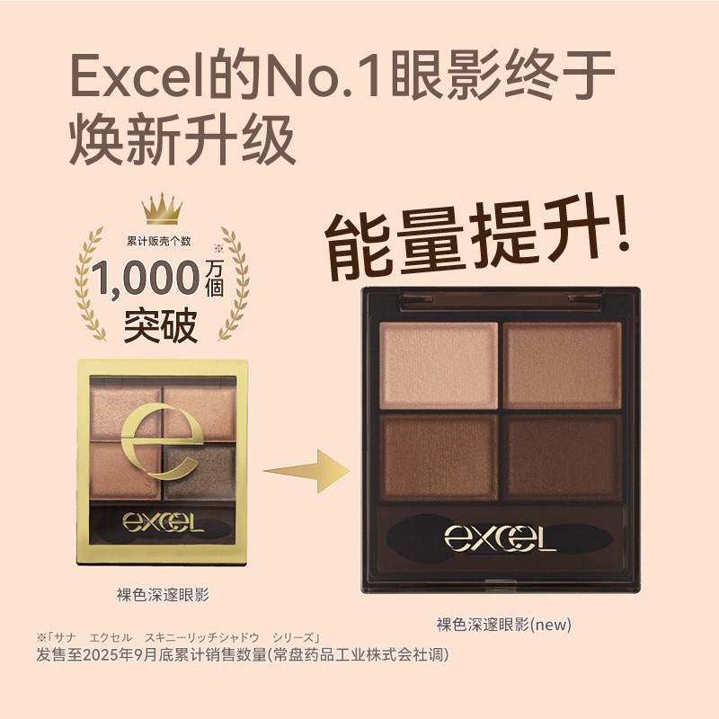 【通勤百搭色】sanaexcel眼影裸色深邃大地色四色微珠光不晕染