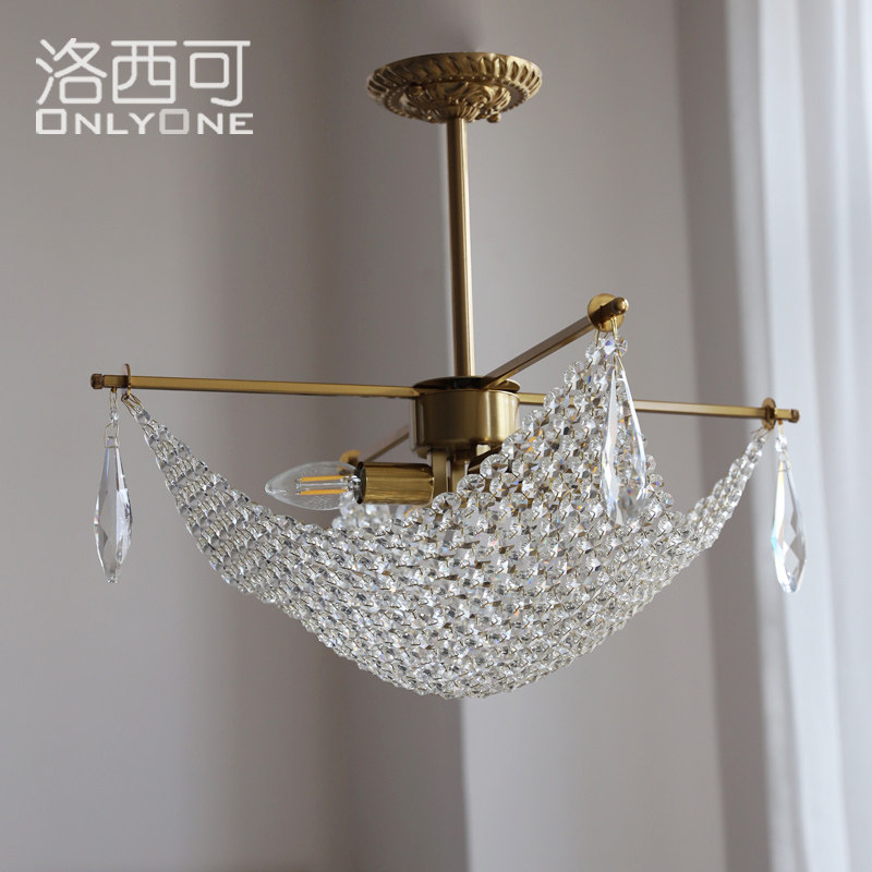 洛西可 艺术水晶网吊灯 后现代意式美式法式轻奢餐厅卧室复古灯具,淘宝优惠券,粉丝福利购,淘宝优惠卷