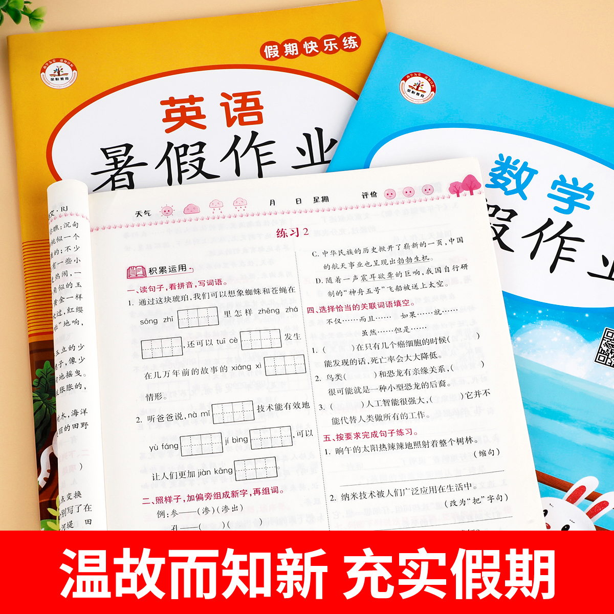 2024新四年级下册暑假作业语文数学英语全套人教版四升五暑假衔接小学四年级升五年级专项训练4升5暑假试卷练习册总复习预习教材RJ - 图2