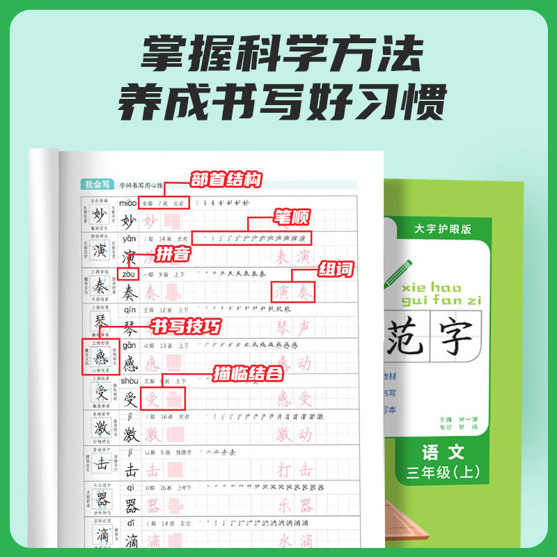 阳光同学写好规范字一年级上二三四五六上册下册小学语文人教版全国通用同步专项训练字帖练字帖生字摹写临摹规范书写RJ
