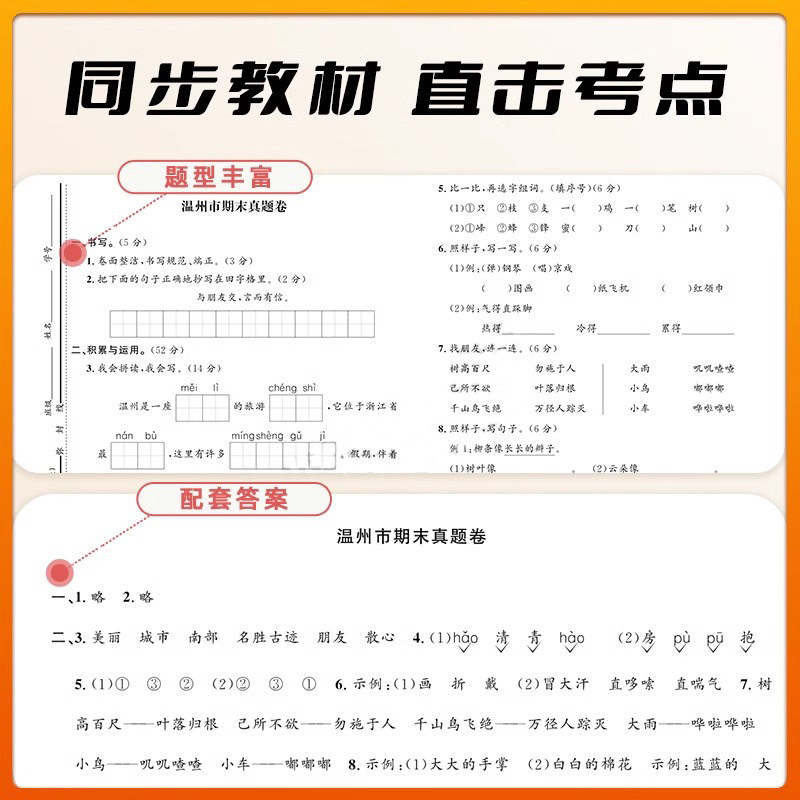 阳光同学期末复习卷冲刺100分二年级上册小学2年级语文数学全套人教版苏教版北师大必刷测试卷同步训练单元期中期末各地真题RJ