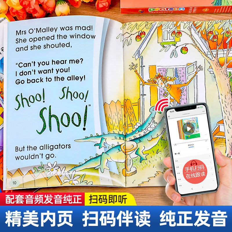 小学生四五六年级英文故事书读物 培生英语分级阅读绘本level4综合篇全套10册儿童英语经典教材原版老师推荐书目适合4-6年级看的书