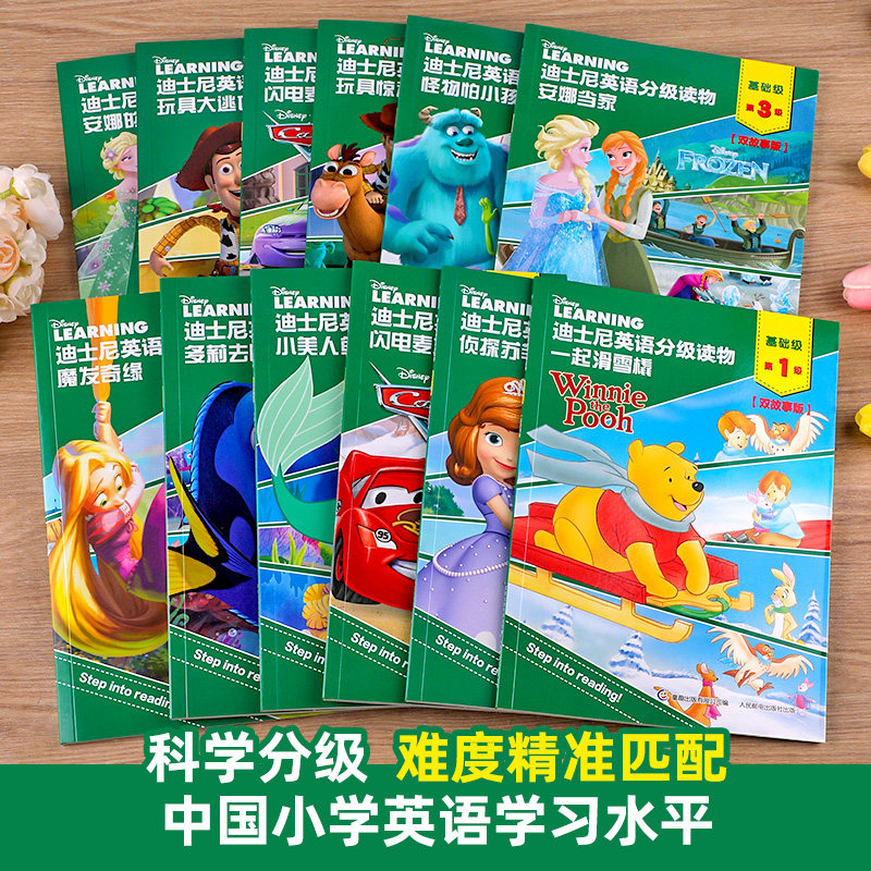 迪士尼分级英语阅读绘本3到6岁到10岁 全套36册儿童英语绘本阅读 小学生三四年级英语课外有声读物 幼儿英语启蒙早教少儿英文教材