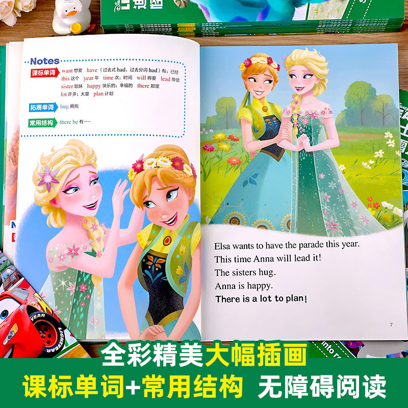 迪士尼分级英语阅读绘本3到6岁到10岁 全套36册儿童英语绘本阅读 小学生三四年级英语课外有声读物 幼儿英语启蒙早教少儿英文教材