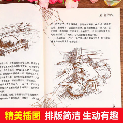 夏洛的网正版三年级必读课外书上海译文出版社小学生6-10-12周岁四五六年级课外书儿童文学老师推荐阅读书籍畅销书 非注音 - 图2