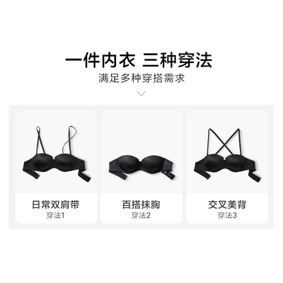 维密PINK小胸聚拢防滑无肩带文胸