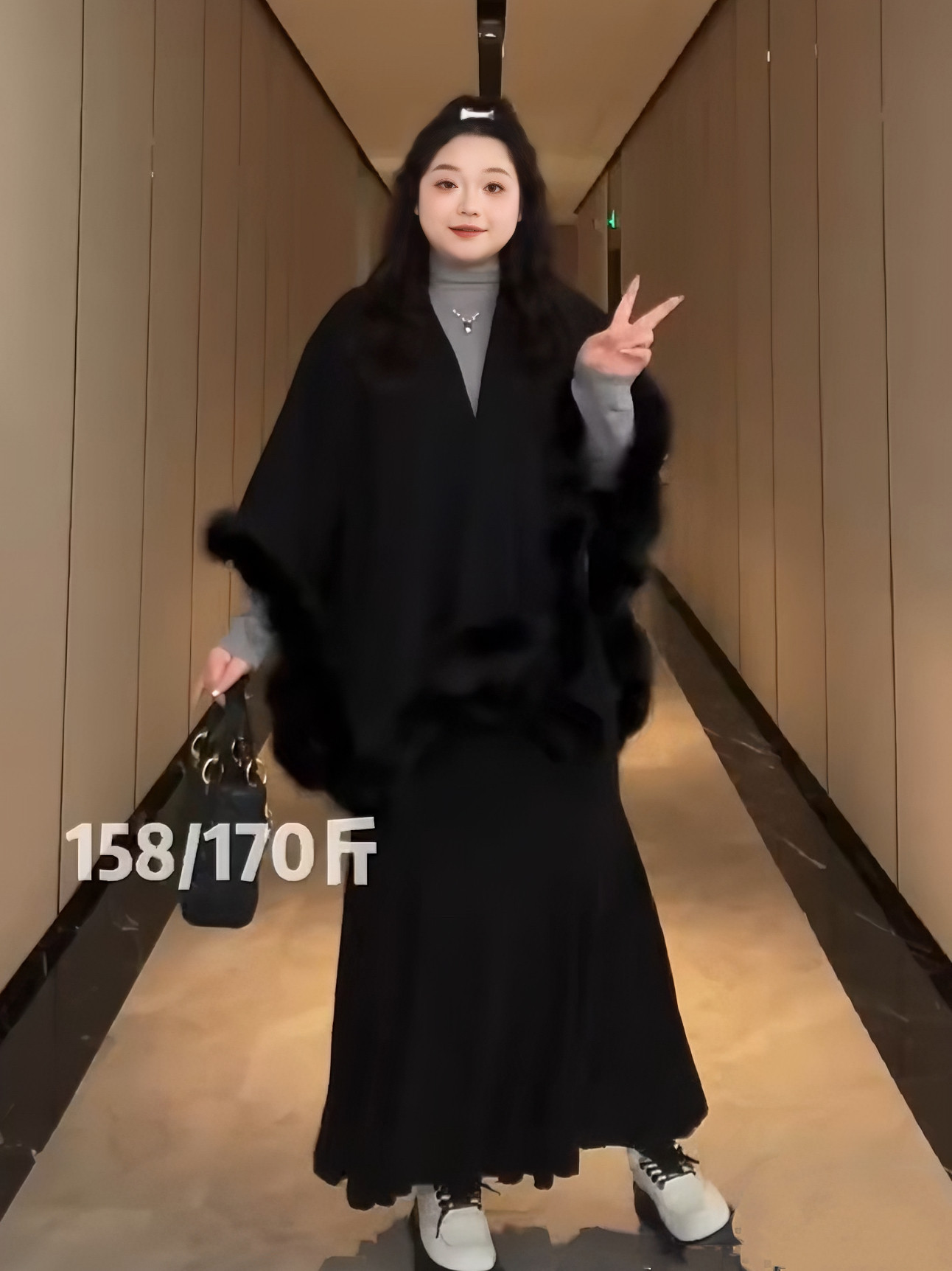 程小姐｜大码气质穿搭女秋冬新款打底衫半身裙斗篷披肩外套套装,淘宝优惠券,粉丝福利购,淘宝优惠卷