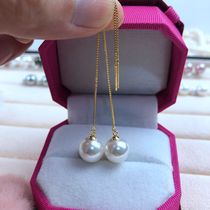 S925 pure silver anti-allergy pearl earrings earrings earrings natural sea water positive round intense light delicate white purple