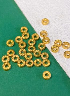 s925纯银镀24k金配件錾刻