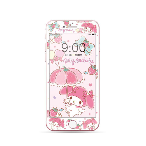 可爱卡通适用苹果4S软边钢化膜iPhone5手机膜6高清7潮女8plus白SE - 图3