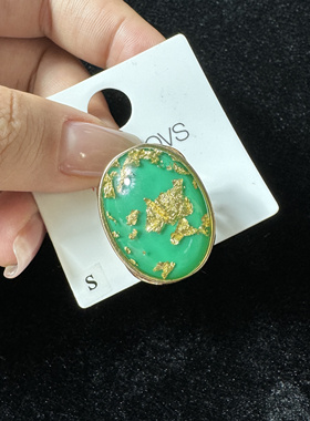 12.27尾货孤品瑕疵复古做旧重工民族风镀金彩釉宽面夸张时髦戒指