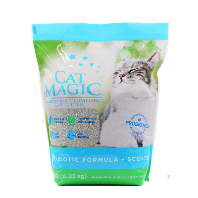 喵洁客猫砂CatMagic洋甘菊无香型膨润土除臭沙无尘无灰破碎砂14磅