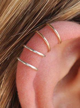 earcuff美国14k包金925银女双线