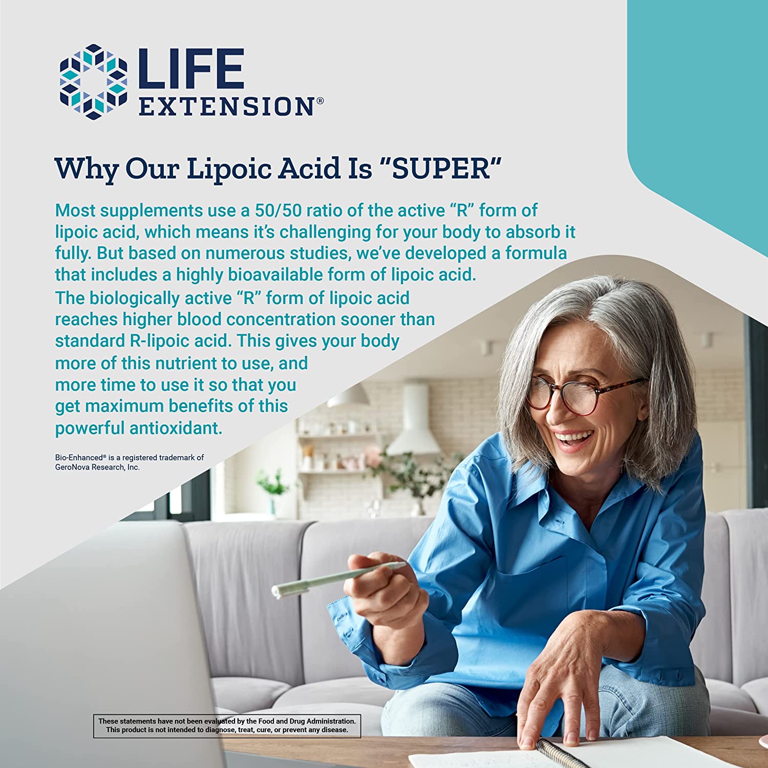 美国直邮 Life Extension Super R-Lipoic Acid 240mg R-硫辛酸-图0