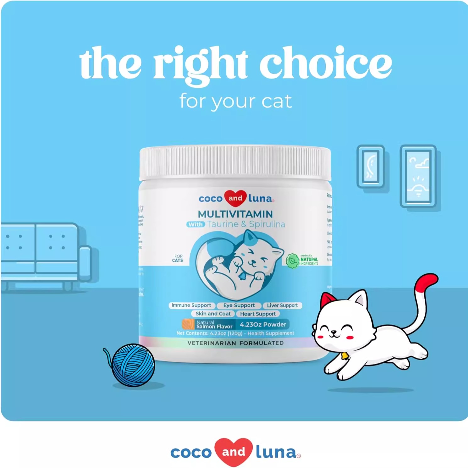 美国直邮 Coco and Luna 10 in 1 Multivitamin 猫用复合维生素 - 图1