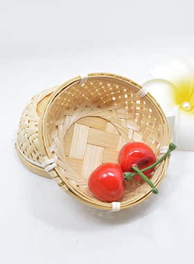竹编迷你筐手工制品小竹篮工艺品装饰竹筐刺身拼盘装饰料理装饰