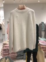 South Koreas Dongdaemun 2023 Winter new loose pure color 100 Lap Collar Sleeve Head Long Sleeve Warm Mink Fluff Clothes Woman