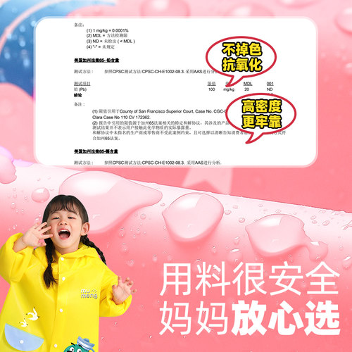 牧萌儿童雨衣男童女童新款幼儿园防雨服小童小孩宝宝套装男孩雨披 - 图3