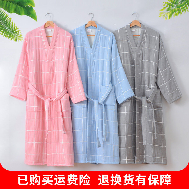 纯棉纱布浴袍女长款加厚吸水速干情侣款一对睡袍男浴衣日式和风女,淘宝优惠券,粉丝福利购,淘宝优惠卷