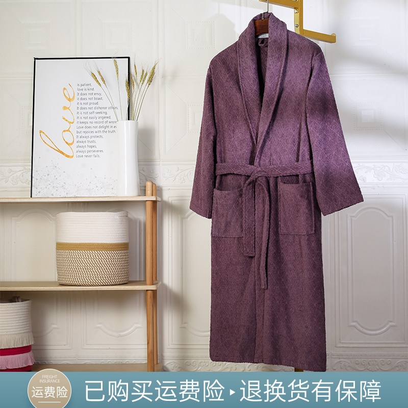 全棉毛巾料浴袍女长款吸水速干纯棉睡袍男春夏秋冬浴衣可穿式浴巾,淘宝优惠券,粉丝福利购,淘宝优惠卷