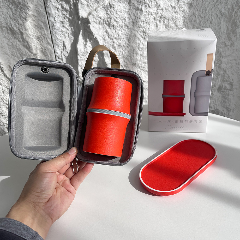 东方器韵！火与土的艺术！高温瓷土红釉茶杯便携办公旅行茶具套装,淘宝优惠券,粉丝福利购,淘宝优惠卷