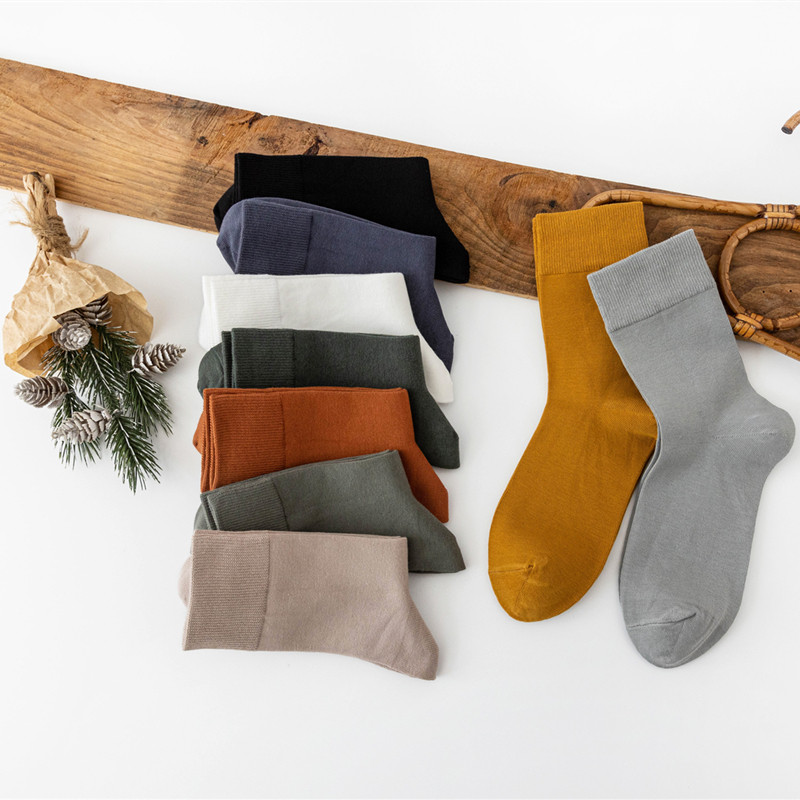 T5970人手十双！吸汗透气~秋冬纯色简约百搭棉质保暖长筒袜男女袜,淘宝优惠券,粉丝福利购,淘宝优惠卷