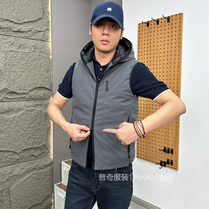 羊毛填充 防风拒水保暖抗静电秋冬男士时尚休闲连帽马甲户外背心,淘宝优惠券,粉丝福利购,淘宝优惠卷