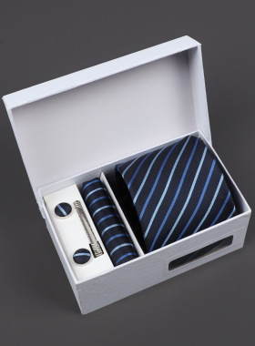 Tie Handkerchief Cufflink Set Men Necktie Suit Formal Party
