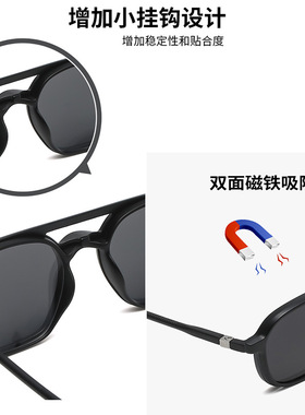 磁吸套镜男超轻多边形近视