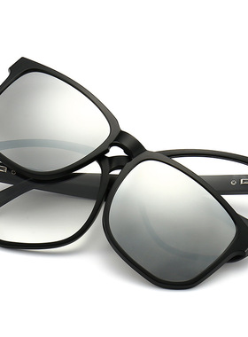 磁吸大框两用近视双层墨镜夹片