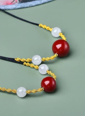 闺蜜相思豆编绳毕业季手链项链女