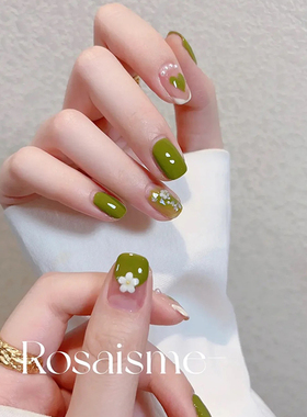 广州绿色格纹手工定制穿戴甲防水