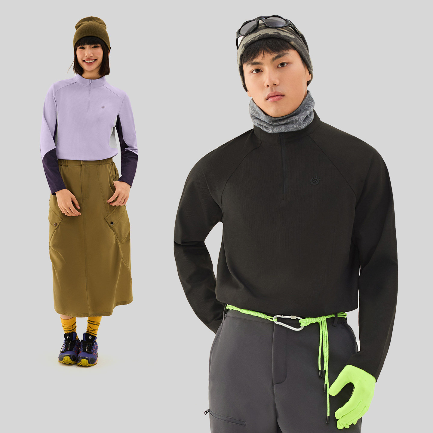 TECTOP探拓户外春秋季男女休闲运动长袖T恤透气情侣半开衫速干衣,淘宝优惠券,粉丝福利购,淘宝优惠卷