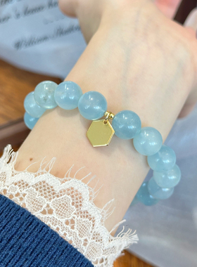 王妃珠宝-紫撞色手串海蓝宝清透治愈舒缓情绪手链(配盒子)SL7815