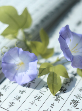 原创烫花牵牛花 非遗绢花 发簪古风头饰 汉服配饰