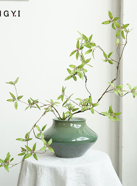 仿真绿植藤蔓石榴枝新中式客厅装饰插花仿生植物石榴花仿真花摆件