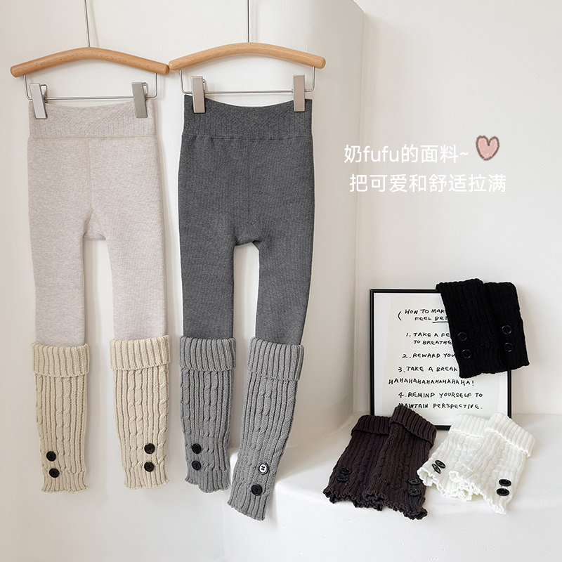 女童打底裤秋冬款加绒加厚黑色九分不连脚外穿保暖冬季儿童连裤袜,淘宝优惠券,粉丝福利购,淘宝优惠卷