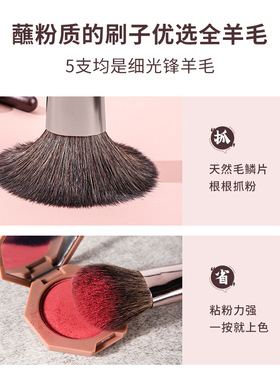 动物毛迷你化妆刷套装便携软刷眼影刷散粉刷腮红刷初学者美妆工具